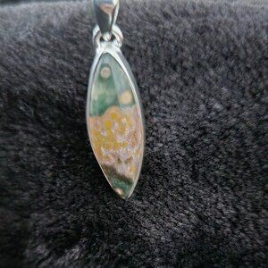 Sterling Silver Ocean Jasper Pendant (Madagascar)